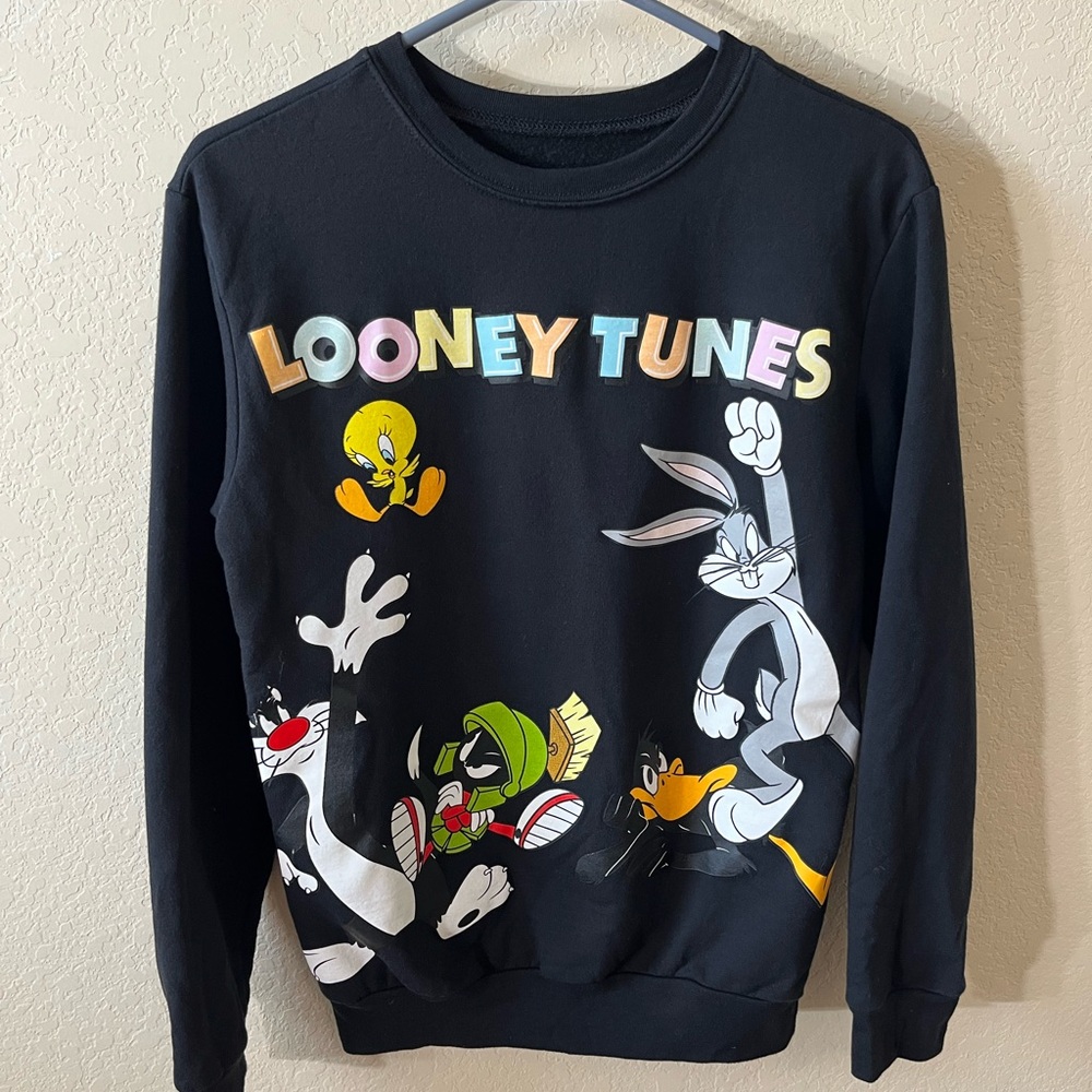 Looney Tunes Unisex Black Sweater - Picture 1 of 3